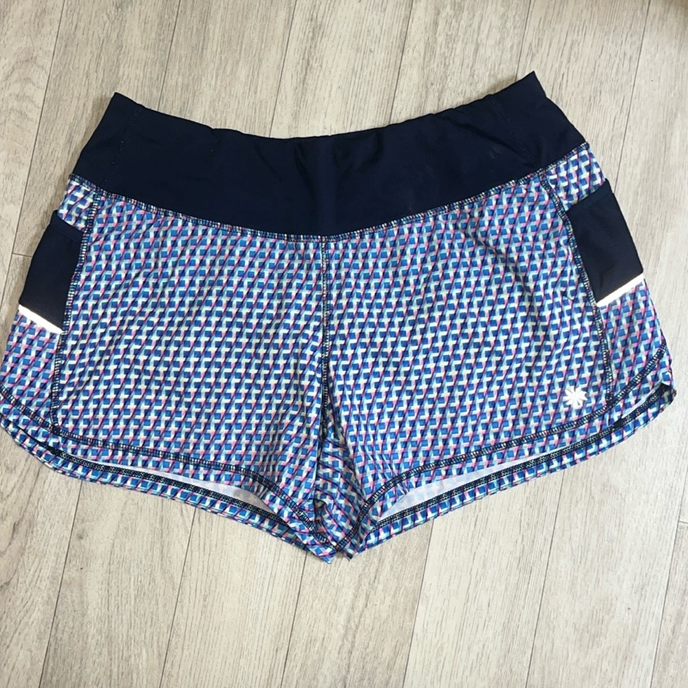 Athleta Ready Set Go Running Shorts Women’s M Blue/Muti